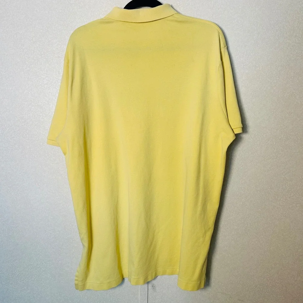 Polo Ralph Lauren XL Mens‎ Yellow solid short sleeve polo shirt blue pony logo